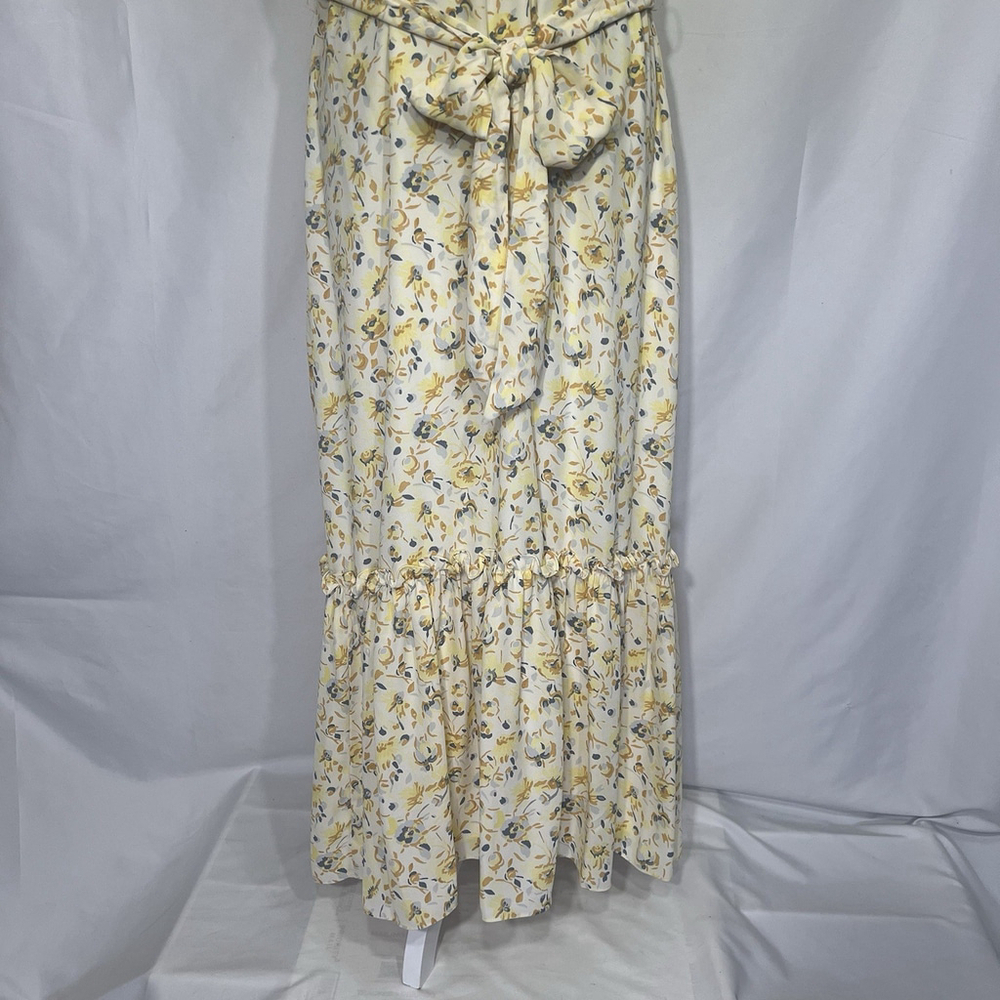 Lauren Ralph Women's Florals Georgette Flutter-Sleeve A-Line Dress Sz 14 Yellow - Picture 5 of 16